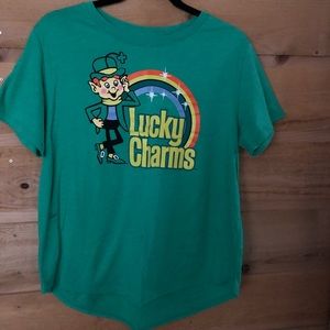 Lucky Charms green ladies short sleeve Tee size XXL * small stain on front